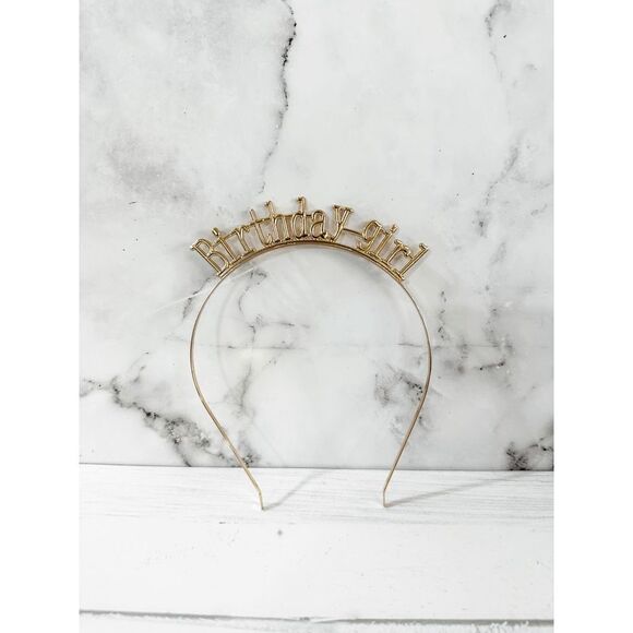 Gold "Birthday Girl" Headband Tiara - Picture 2 of 8